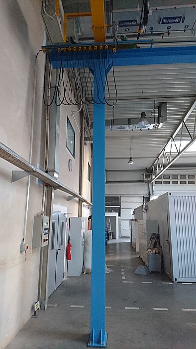 System zasilania suwnicy przewodem wleczonym w hali