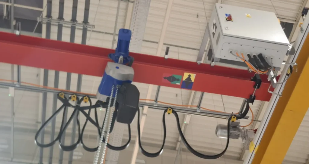 Oznaczenia kierunków ruchów roboczych suwnicy sterowanej radiowo